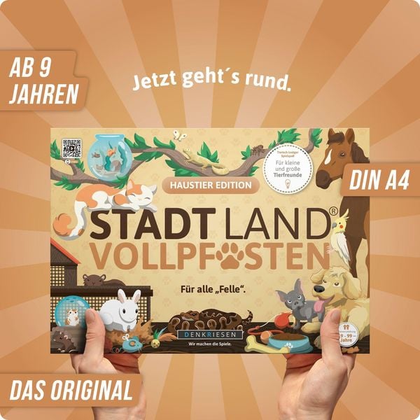 Denkriesen - Stadt Land Vollpfosten® - Haustier Edition - "für Alle "felle"." - A4