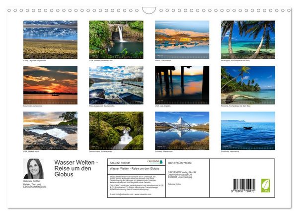 Produktbild: Wasser Welten - Reise um den Globus (Wandkalender 2026 DIN A3 quer), CALVENDO Monatskalender