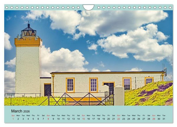 Produktbild: Scottish Lighthouses - beacons along the coast of Scotland (Wall Calendar 2026 DIN A4 landscape), CALVENDO 12 Month Wall Calendar