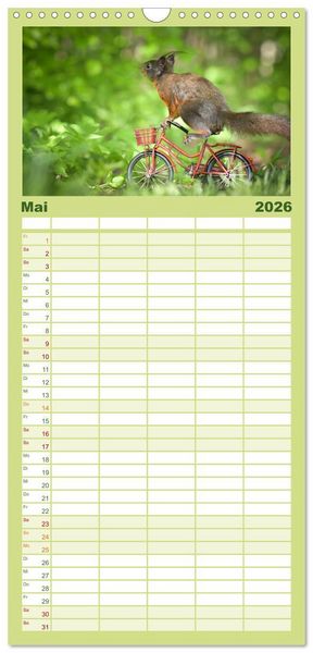 Produktbild: Familienplaner 2026 - Geheimes Waldleben mit 5 Spalten (Wandkalender, 21 x 45 cm) CALVENDO