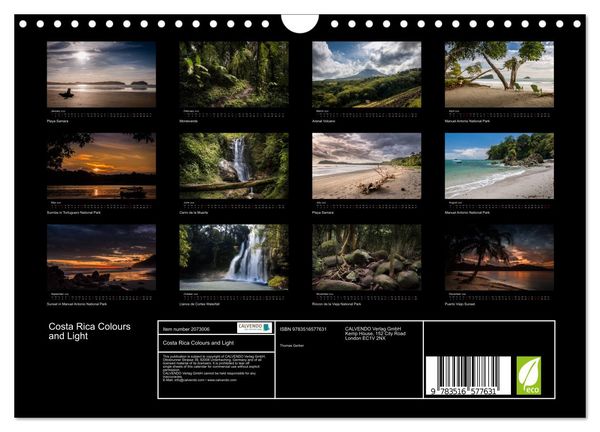 Produktbild: Costa Rica Colours and Light (Wall Calendar 2026 DIN A4 landscape), CALVENDO 12 Month Wall Calendar