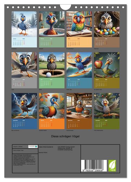 Produktbild: Diese schr&auml;gen V&ouml;gel (Wandkalender 2026 DIN A4 hoch), CALVENDO Monatskalender