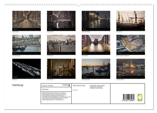 Produktbild: Hamburg (hochwertiger Premium Wandkalender 2026 DIN A2 quer), Kunstdruck in Hochglanz