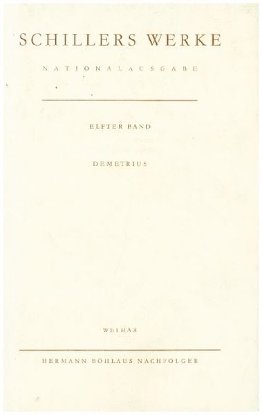 Produktbild: Schillers Werke. Nationalausgabe