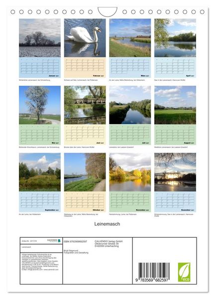 Produktbild: Leinemasch (Wandkalender 2027 DIN A4 hoch), CALVENDO Monatskalender