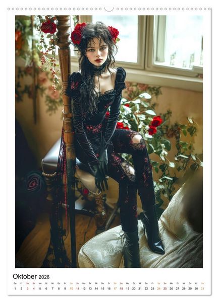 Produktbild: Gothic coole Momente (Wandkalender 2026 DIN A2 hoch), CALVENDO Monatskalender