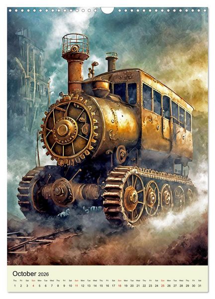 Produktbild: Retro Rides with Steam and Steel (Wall Calendar 2026 DIN A3 portrait), CALVENDO 12 Month Wall Calendar