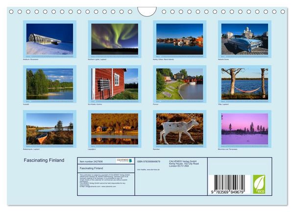 Produktbild: Fascinating Finland (Wall Calendar 2027 DIN A4 landscape), CALVENDO 12 Month Wall Calendar