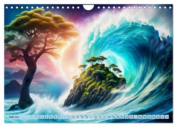 Produktbild: Vagues en col&egrave;re (Calendrier mural 2026 DIN A4 vertical), CALVENDO calendrier mensuel