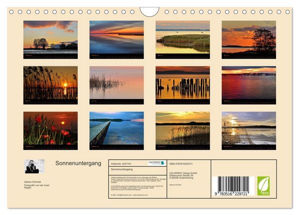 Produktbild: Sonnenuntergang (Wandkalender 2026 DIN A4 quer), CALVENDO Monatskalender