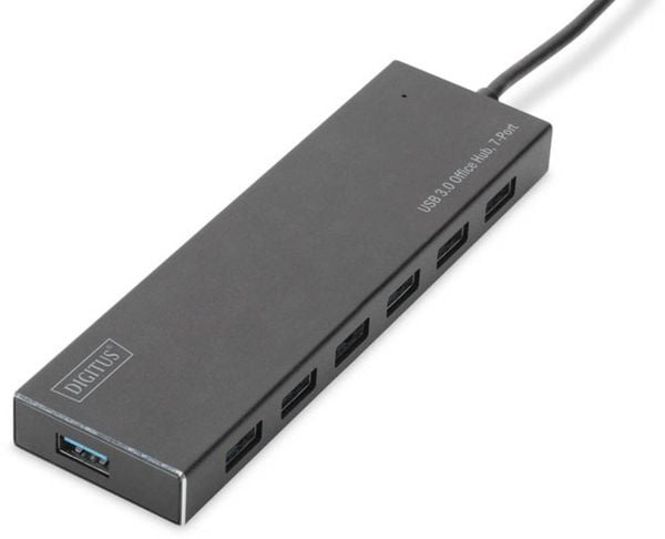 Digitus DA-70241-1 7 Port USB 3.2 Gen 1-Hub (USB 3.0) mit Aluminiumgehäuse Schwarz