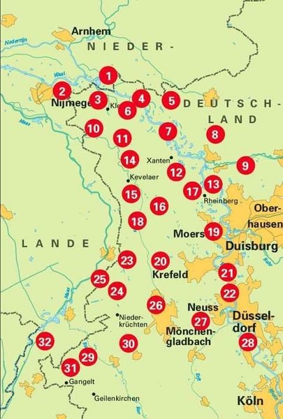 Produktbild: BVA RadLandLust Niederrhein, 32 Lieblingstouren mit Knotenpunkten