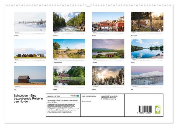 Produktbild: Schweden - Eine bezaubernde Reise in den Norden. (Wandkalender 2026 DIN A2 quer), CALVENDO Monatskalender