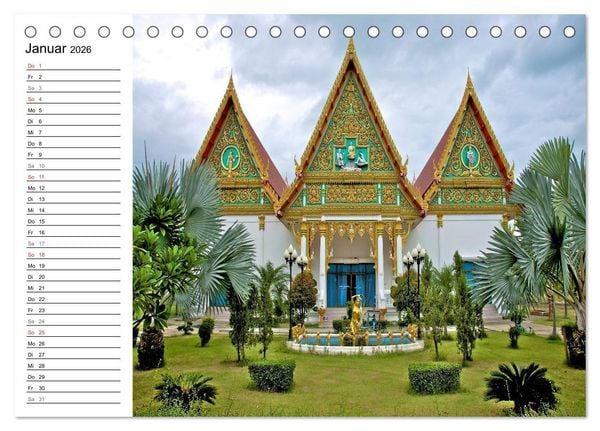 Produktbild: Thailand - Ein bezauberndes K&ouml;nigreich (Tischkalender 2026 DIN A5 quer), CALVENDO Monatskalender