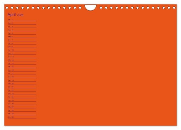 Produktbild: Bastel-Geburtstagskalender orange / Geburtstagskalender (Wandkalender 2026 DIN A4 quer), CALVENDO Monatskalender