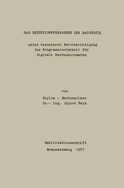 Produktbild: Das Reduktionsverfahren der Baustatik