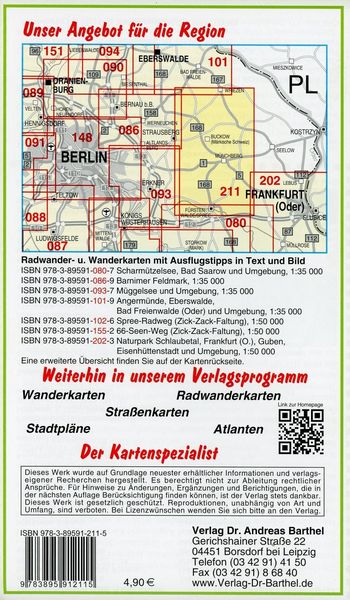 Produktbild: Radwander- und Wanderkarte Naturpark M&auml;rkische Schweiz, Buckow, M&uuml;ncheberg, Waldsieversdorf und Umgebung