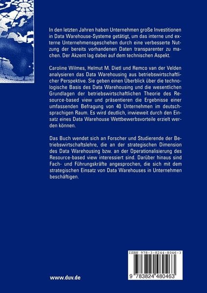 Produktbild: Die strategische Ressource &bdquo;Data Warehouse&ldquo;