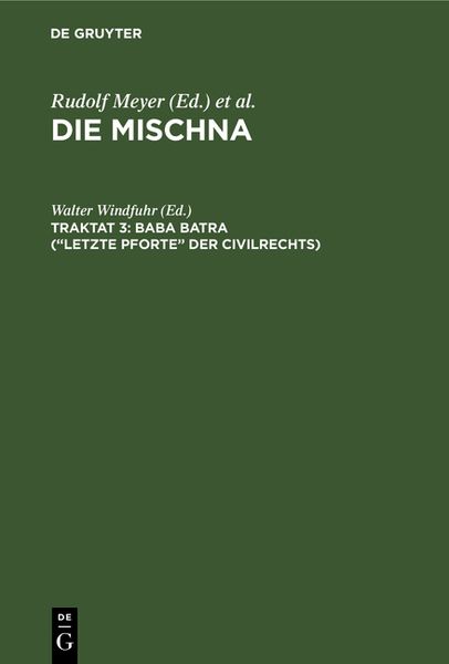 Produktbild: Baba batra (&ldquo;Letzte Pforte&rdquo; der Civilrechts)