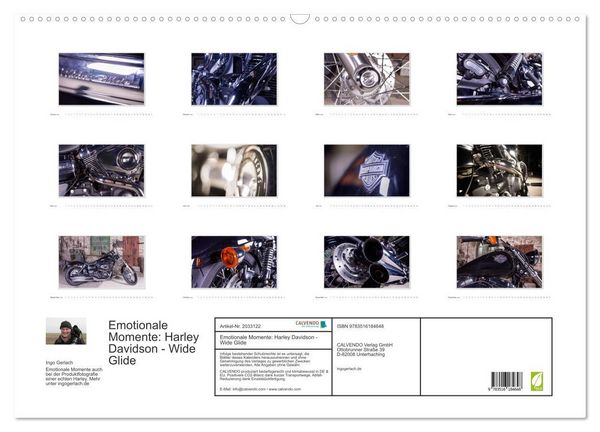 Produktbild: Emotionale Momente: Harley Davidson - Wide Glide (Wandkalender 2026 DIN A2 quer), CALVENDO Monatskalender