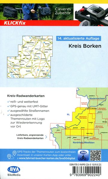 Produktbild: BVA Radwanderkarte Kreis Borken mit Knotenpunkten 1:50.000
