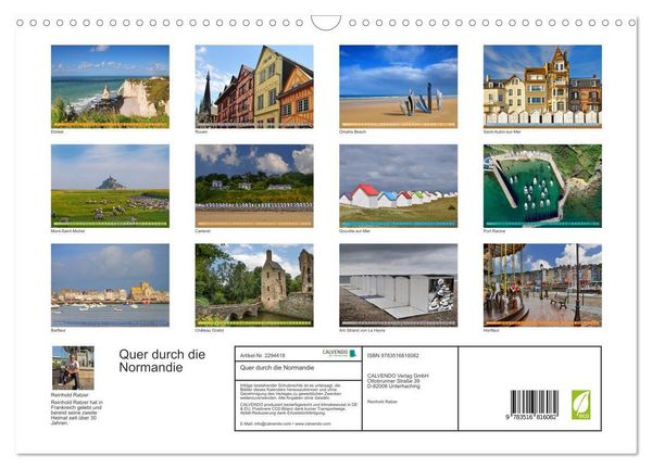 Produktbild: Quer durch die Normandie (Wandkalender 2027 DIN A3 quer), CALVENDO Monatskalender