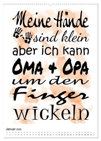 Produktbild: Oma und Opa, die Helden unserer Kindheit (Wandkalender 2026 DIN A2 hoch), CALVENDO Monatskalender