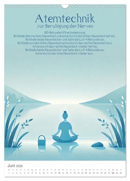Produktbild: Dein Anti-Stress Kalender - Monatliche Inspirationen f&uuml;r mehr Entspannung (Wandkalender 2026 DIN A3 hoch), CALVENDO Monatskalender