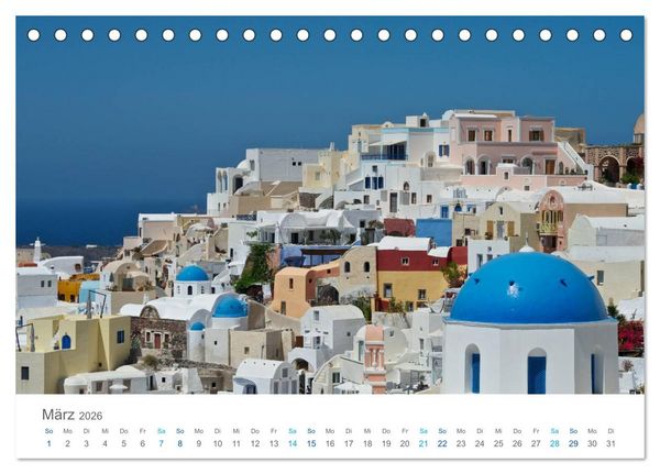 Produktbild: Santorin - Perle der Kykladen (Tischkalender 2026 DIN A5 quer), CALVENDO Monatskalender
