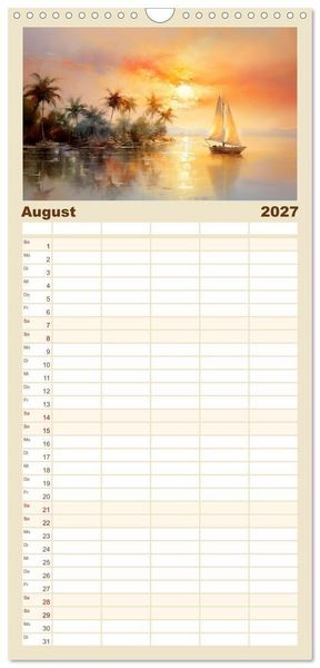 Produktbild: Familienplaner 2027 - Karibisches Flair mit 5 Spalten (Wandkalender, 21 x 45 cm) CALVENDO