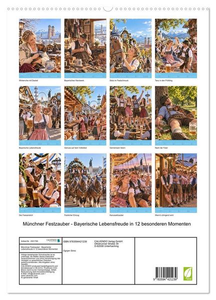 Produktbild: M&uuml;nchner Festzauber - Bayerische Lebensfreude in 12 besonderen Momenten (hochwertiger Premium Wandkalender 2027 DIN A2 hoch), Kunstdruck in Hochglanz