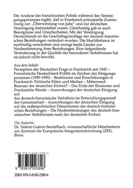 Produktbild: Frankreich und das vereinigte Deutschland