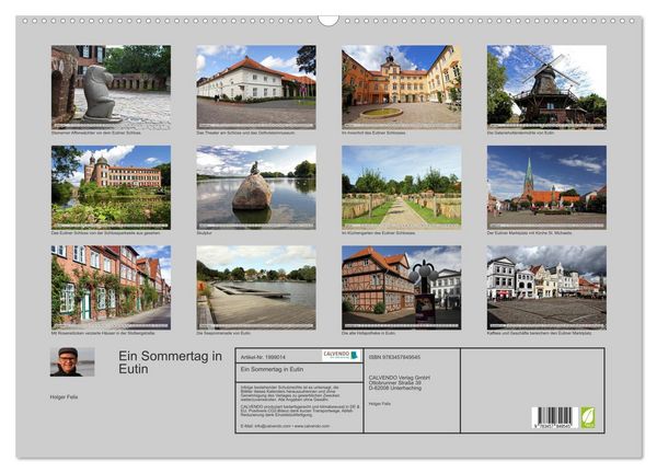 Produktbild: Ein Sommertag in Eutin (Wandkalender 2026 DIN A2 quer), CALVENDO Monatskalender