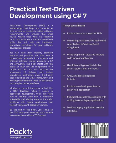 Produktbild: Practical Test-Driven Development using C# 7