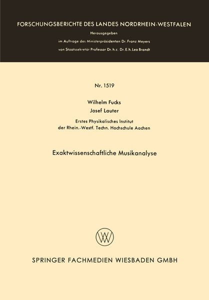 Produktbild: Exaktwissenschaftliche Musikanalyse