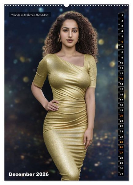 Produktbild: Yolanda, eine junge Frau in zw&ouml;lf Rollen (hochwertiger Premium Wandkalender 2026 DIN A2 hoch), Kunstdruck in Hochglanz