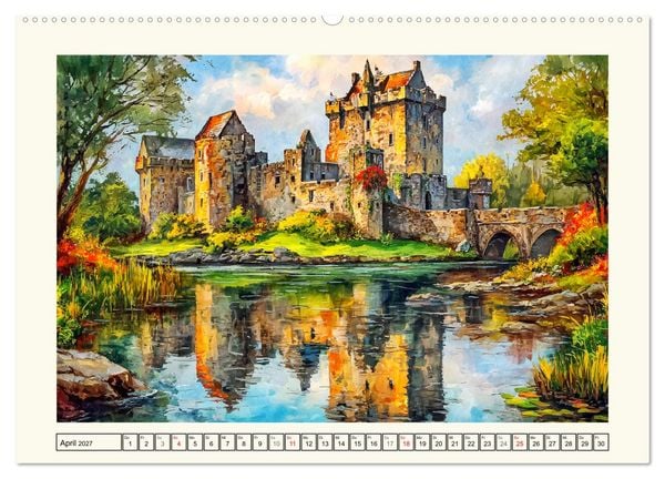 Produktbild: Irland. K&uuml;nstlerische Aquarelle zwischen K&uuml;ste und Hochland (hochwertiger Premium Wandkalender 2027 DIN A2 quer), Kunstdruck in Hochglanz