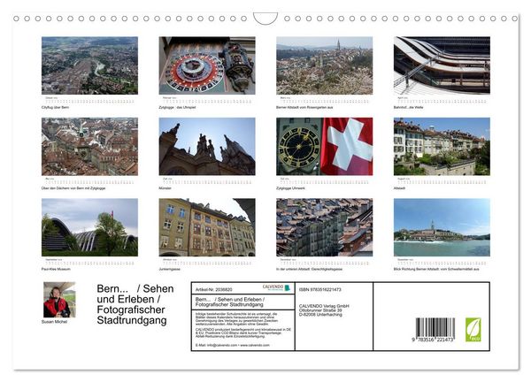 Produktbild: Bern... / Sehen und Erleben / Fotografischer Stadtrundgang (Wandkalender 2026 DIN A3 quer), CALVENDO Monatskalender