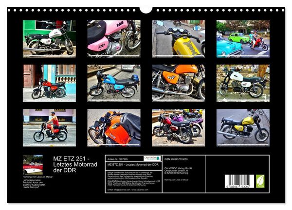Produktbild: MZ ETZ 251 - Letztes Motorrad der DDR (Wandkalender 2026 DIN A3 quer), CALVENDO Monatskalender