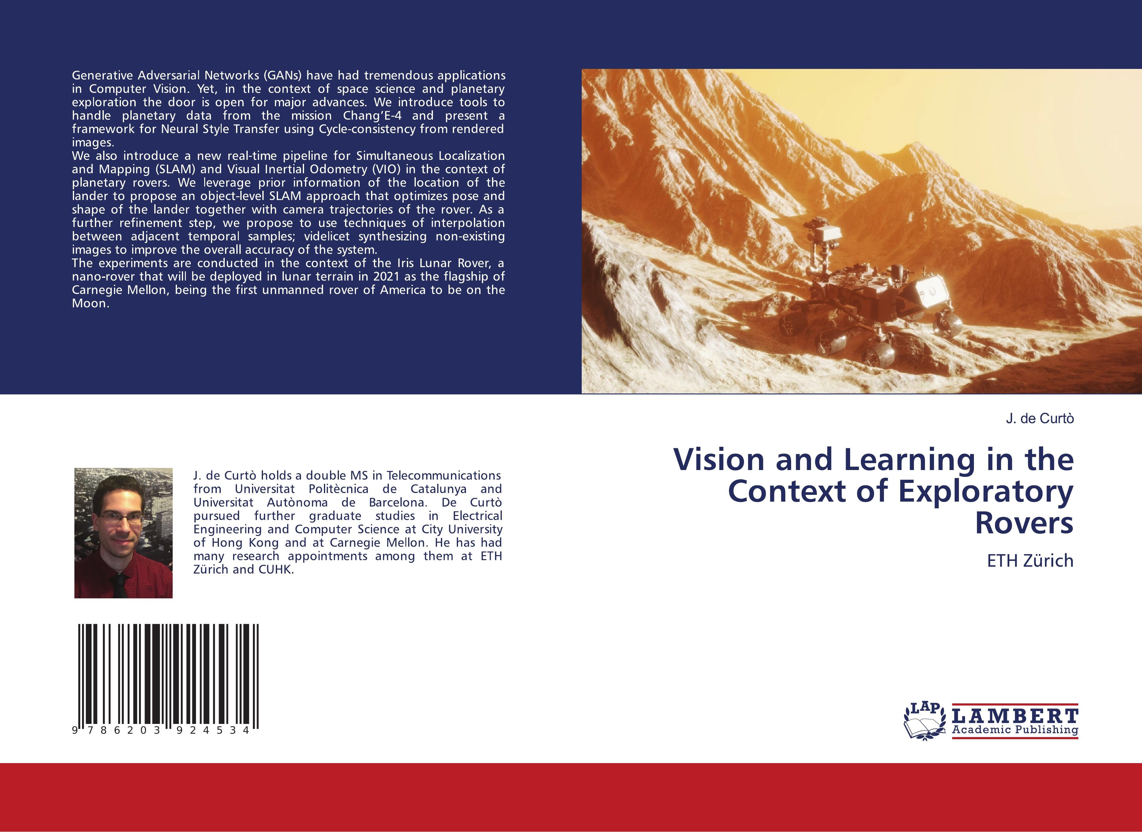Produktbild: Vision and Learning in the Context of Exploratory Rovers