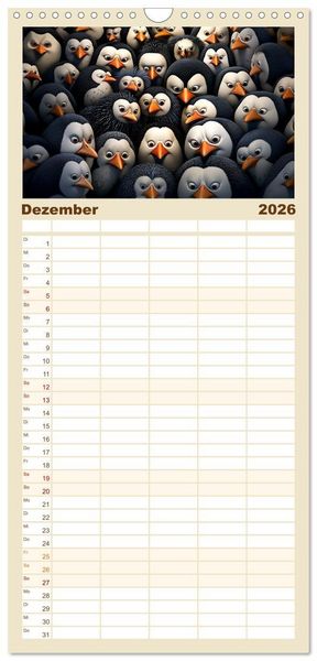 Produktbild: Familienplaner 2026 - Gruppentreffen mit 5 Spalten (Wandkalender, 21 x 45 cm) CALVENDO