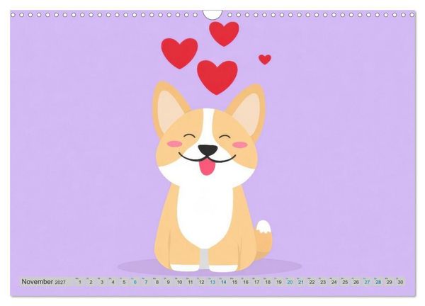 Produktbild: Corgi-Charme (Wandkalender 2027 DIN A3 quer), CALVENDO Monatskalender