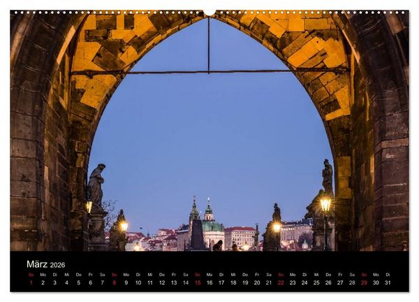 Produktbild: Prag - die goldene Stadt (hochwertiger Premium Wandkalender 2026 DIN A2 quer), Kunstdruck in Hochglanz