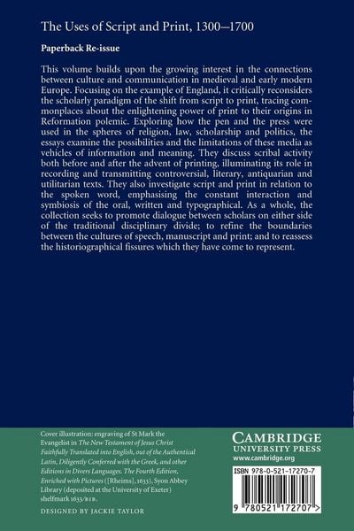 Produktbild: The Uses of Script and Print, 1300 1700