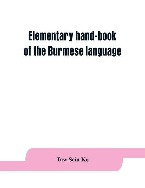 Produktbild: Elementary hand-book of the Burmese language