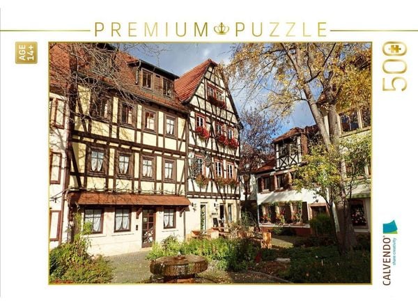 CALVENDO Puzzle Brunnenanlage in der Zwerchgasse in Neustadt an der Weinstraße | 500 Teile Lege-Größe 48 × 36 cm Foto-Puzzle für Erwachsene