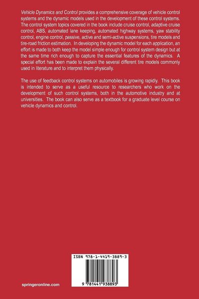 Produktbild: Vehicle Dynamics and Control