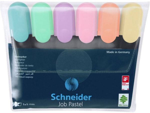 Schneider Textmarker Job Pastell, 6er Set