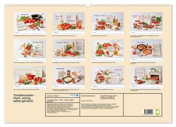 Produktbild: Tomatenzauber - frisch, w&uuml;rzig, selbst gemacht (Wandkalender 2027 DIN A2 quer), CALVENDO Monatskalender