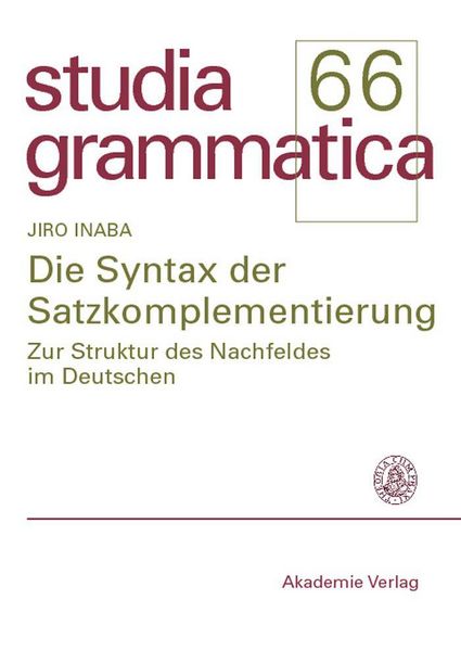 Produktbild: Die Syntax der Satzkomplementierung